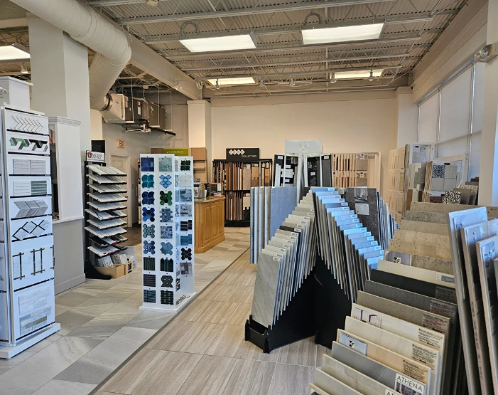 Tile flooring and wall tile display